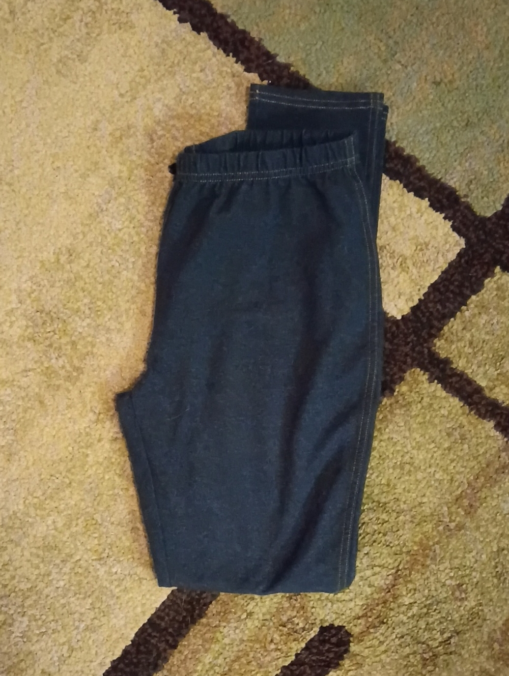 Women's Elastic-Waist Dark Blue Leggings Size Small